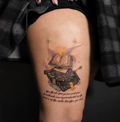 Daft Punk color arm tattoo by Maiku — WA Tattoo Las Vegas
